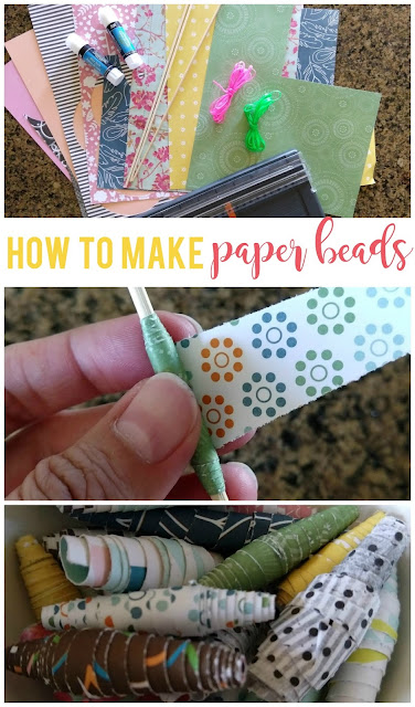 Make paper beads using basic craft supplies!  There's no end to the colors and patterns you can create.  This is a great craft for kids ages 4 and up.