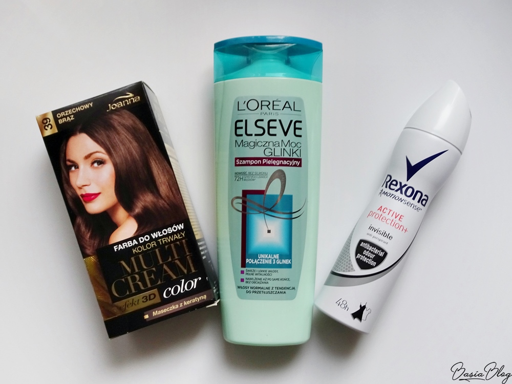 L'Oreal szampon 3 glinki, Joanna Multi Cream, Rexona Active Protection antyperspirant