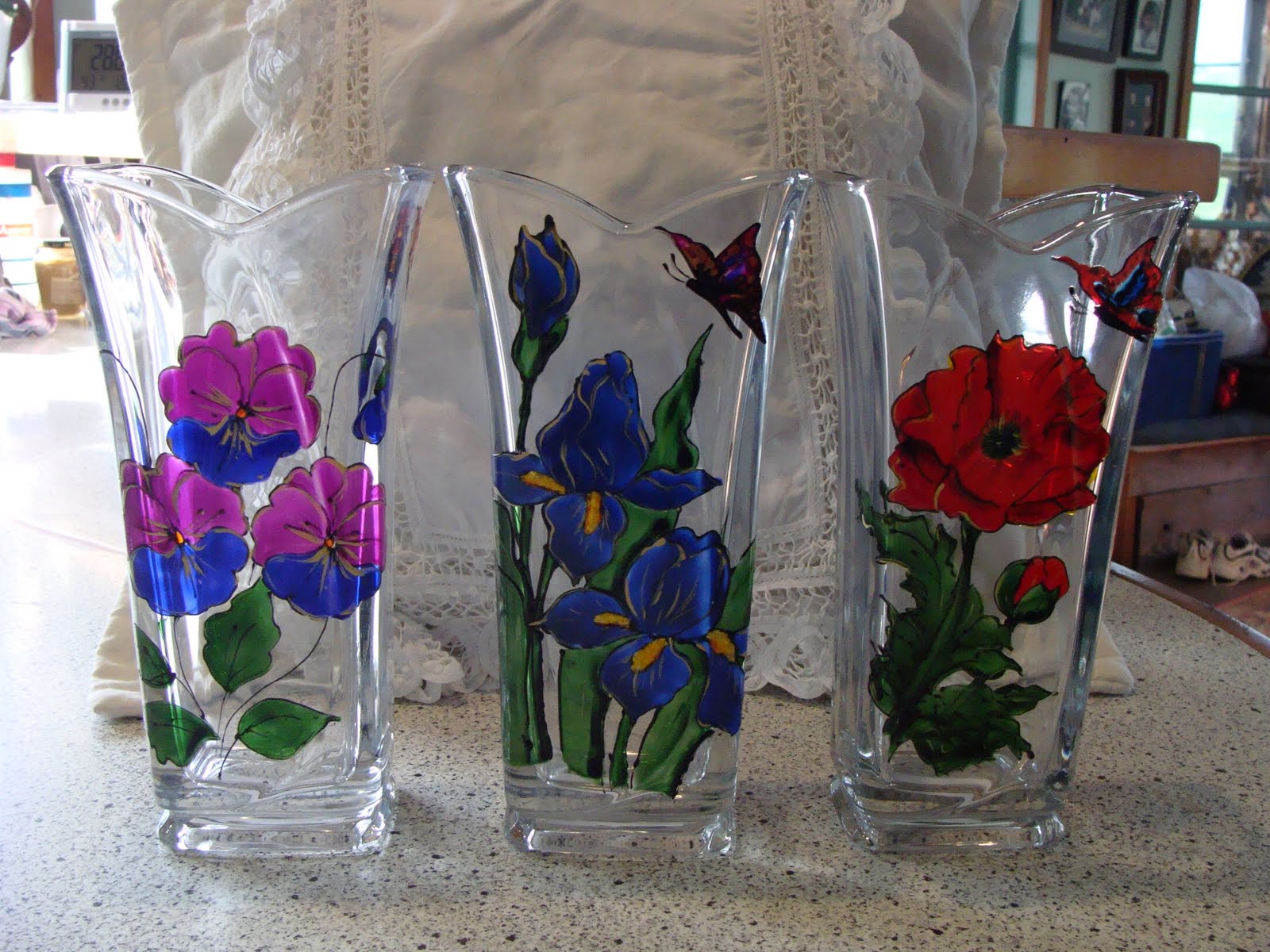 Christine Flannery Glass Painting Hand Glass PaintingVases