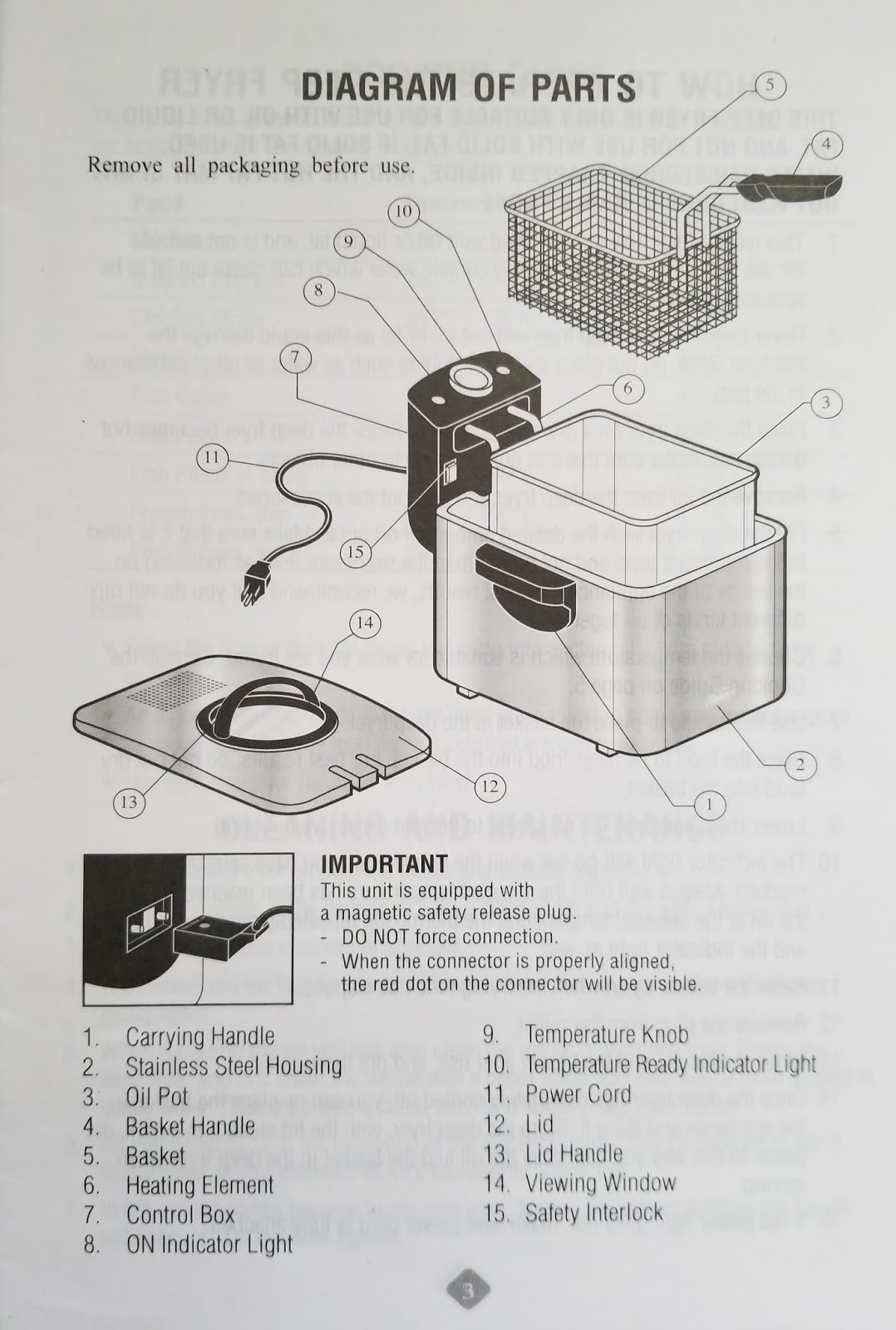 Find Your Manuals Here...: Sunbeam Stainless Steel Deep Fryer User