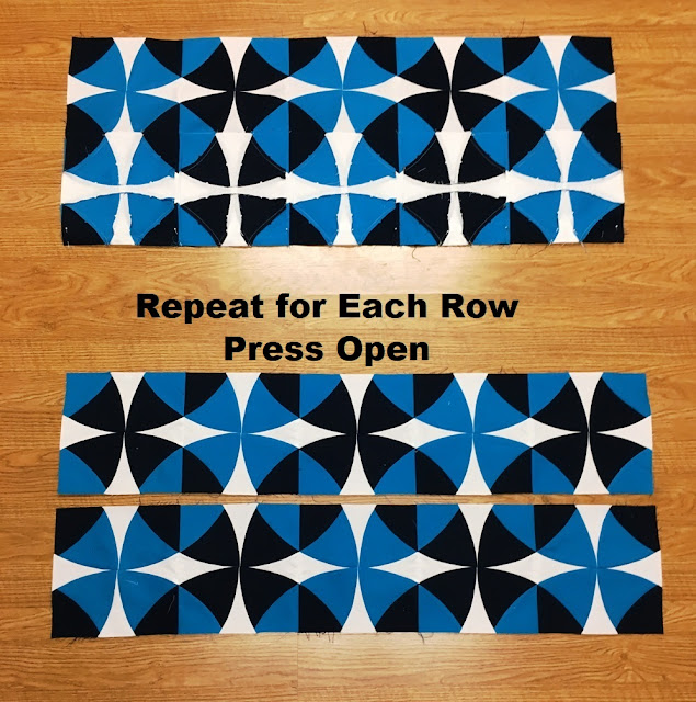 repeat for each row press open quilt block