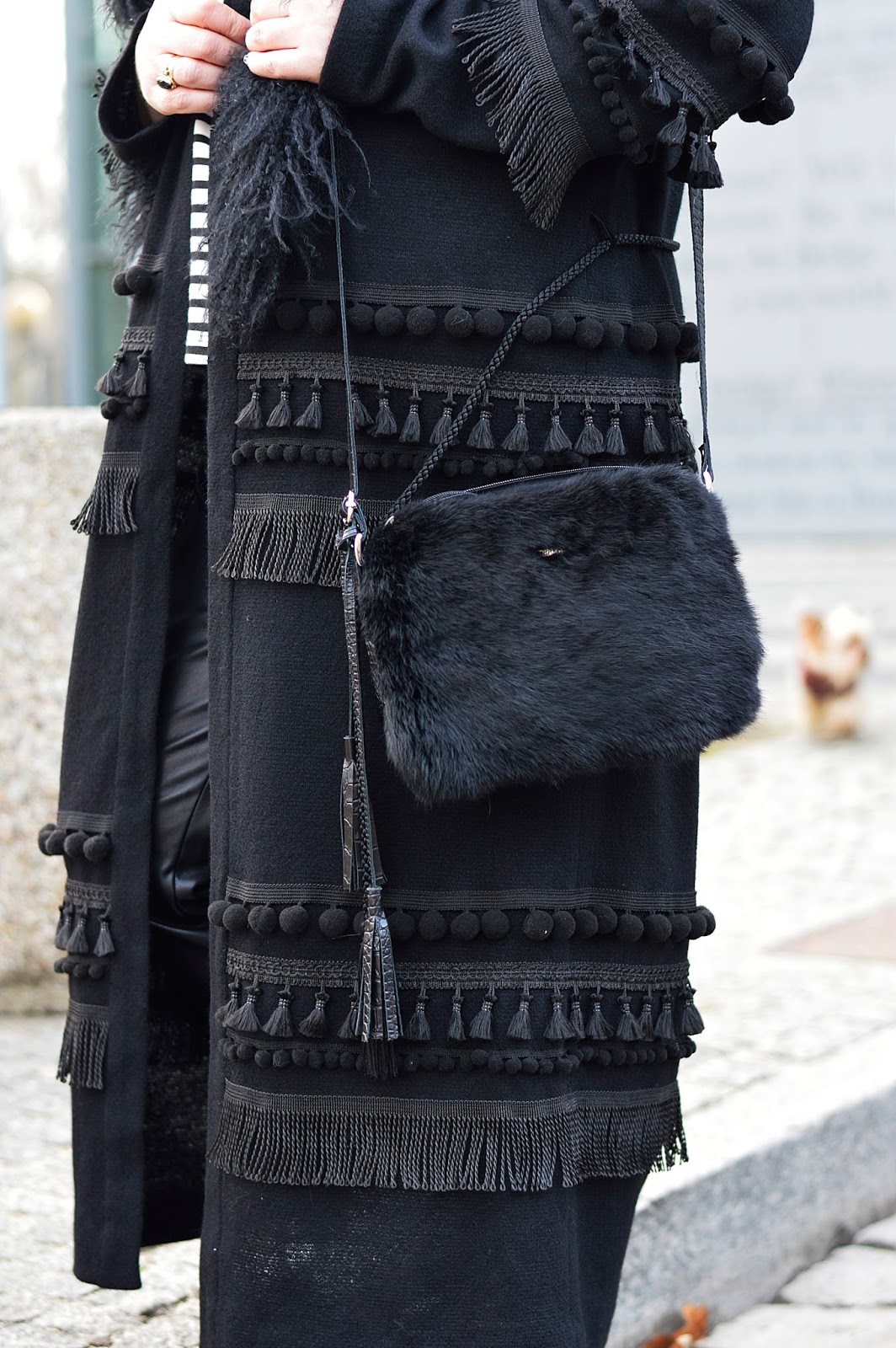 Spring stylization ,  black coat, fashion blogger