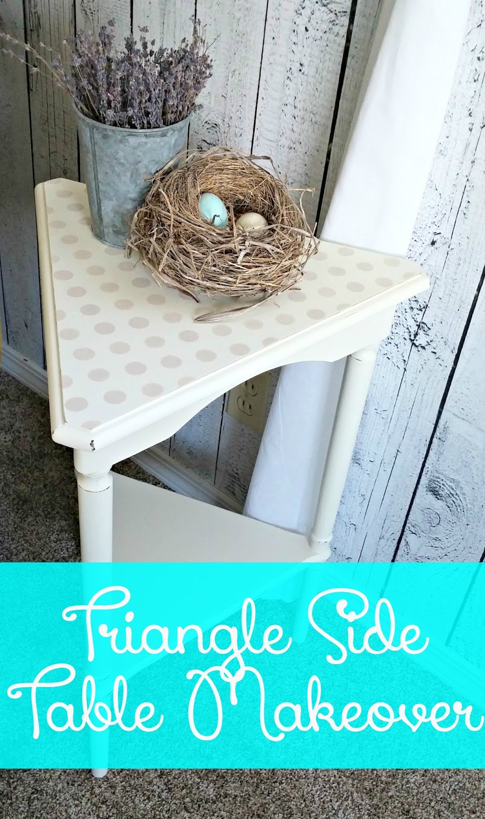Triangle Side Table Makeover Little Vintage Cottage