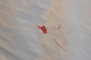 dis-virgin blood dis-virgin blood in bed sheet stain with blood