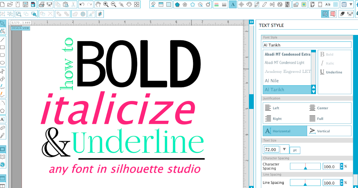 Silhouette Studio Hack How to Make Text Bold, Italicized and