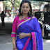 Tejaswini Prakash Hip Navel In Designer Blue Saree