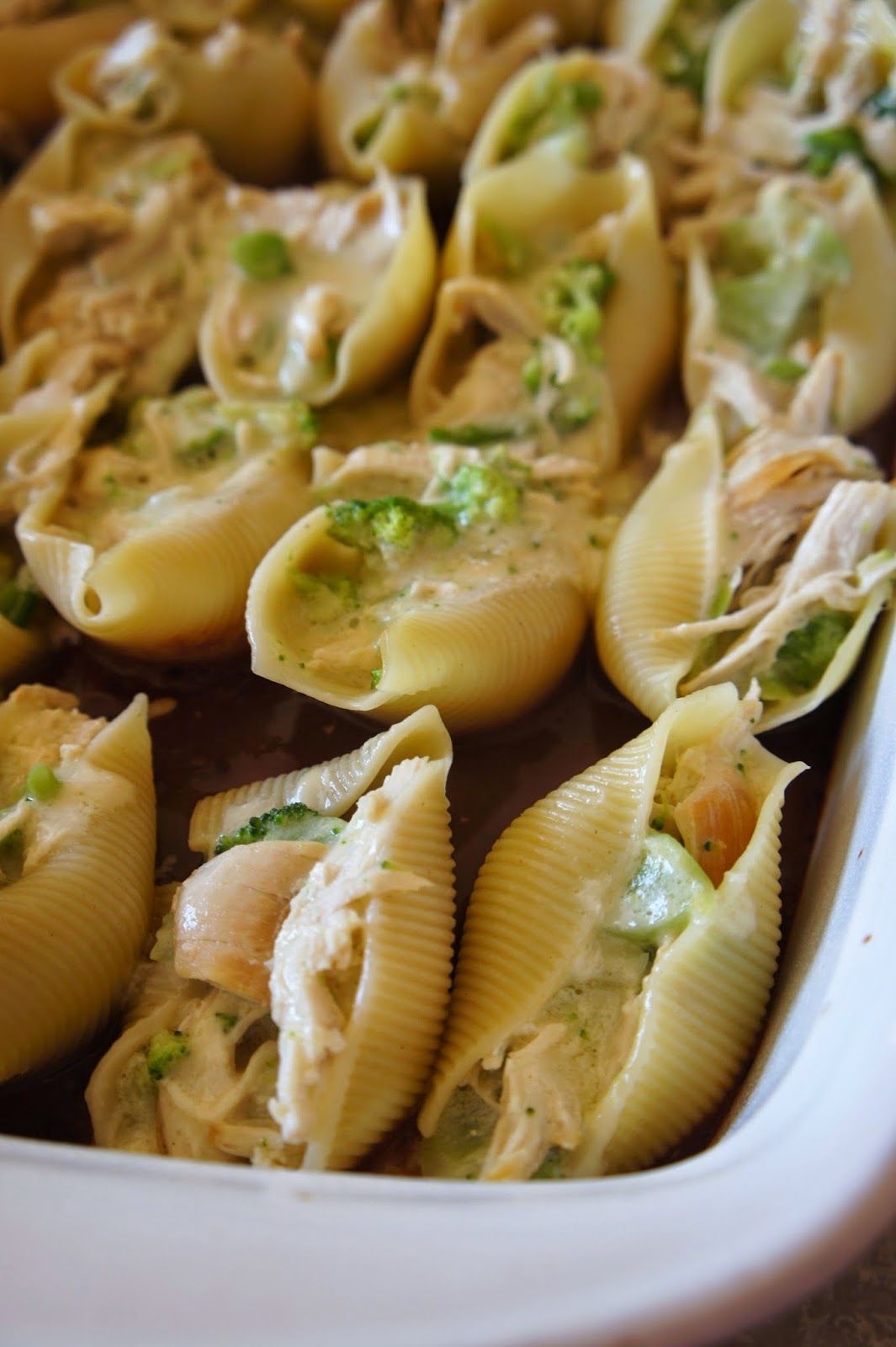 Savory Sweet and Satisfying Chicken Broccoli Alfredo Stuffed Shells