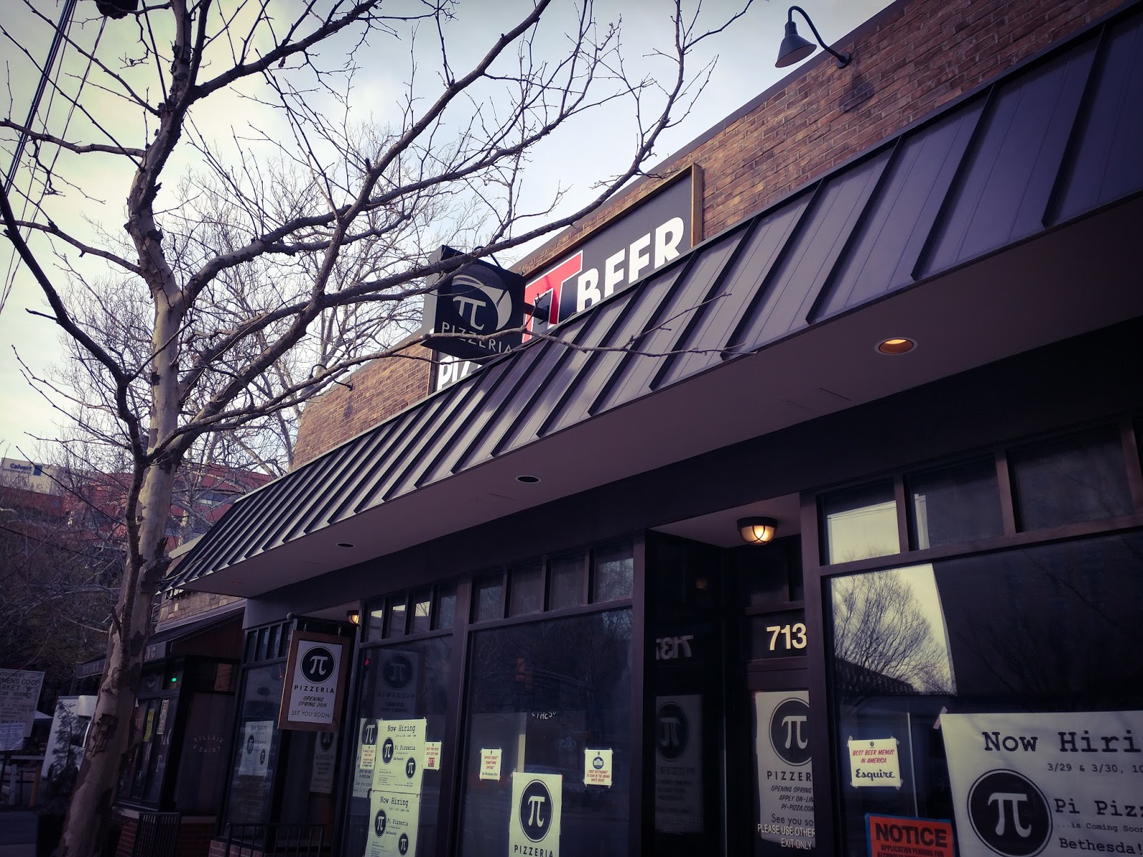 Robert Dyer Bethesda Row Pi Pizzeria sign installed in Bethesda (Photos)