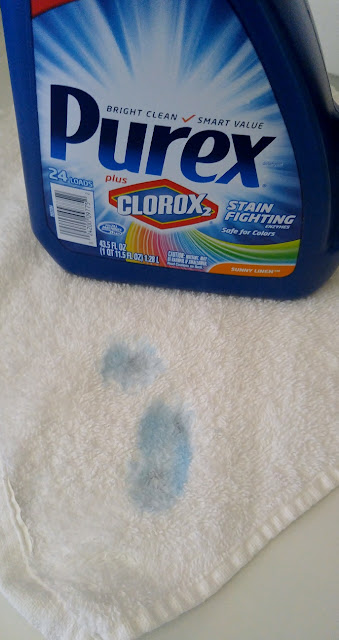 Pre-treating a washcloth with Purex to remove mascara