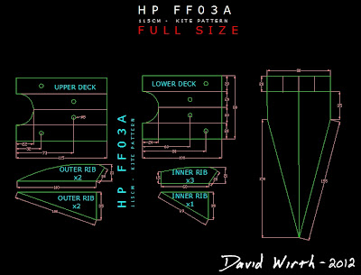 AutoCAD pattern for flowform kite, HP FF03A, dimensions, printable, print