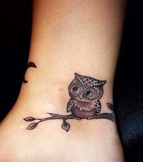ankle owl tattoo ayak bileği baykuş dövmesi ankle owl tattoo ayak bileği baykuş dövmesi