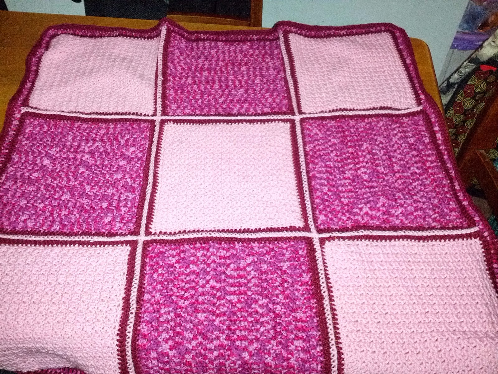 Blooming Lovely Finished Item Crochet Pink Baby Blanket