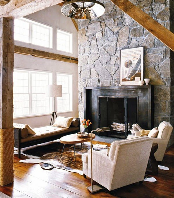 Stone fireplaces ideas for a cheap nature inspired home