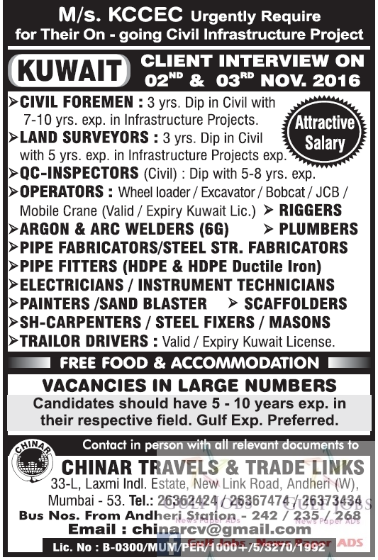 Attractive salary jobs for Kuwait Gulf Jobs for Malayalees