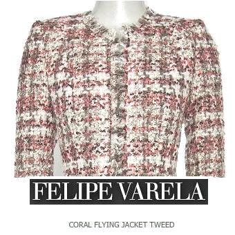 FELIPE VARELA - Coral Flying Jacket Tweed - Queen Letizia 