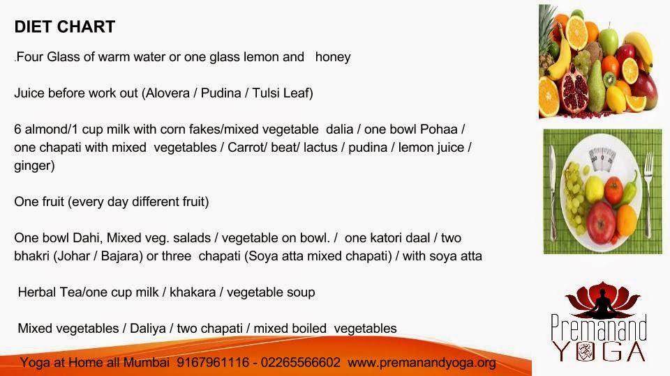 Premanand Yoga: DIET CHART