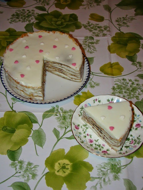 Tortulet de clatite cu crema de cocos - dukan style