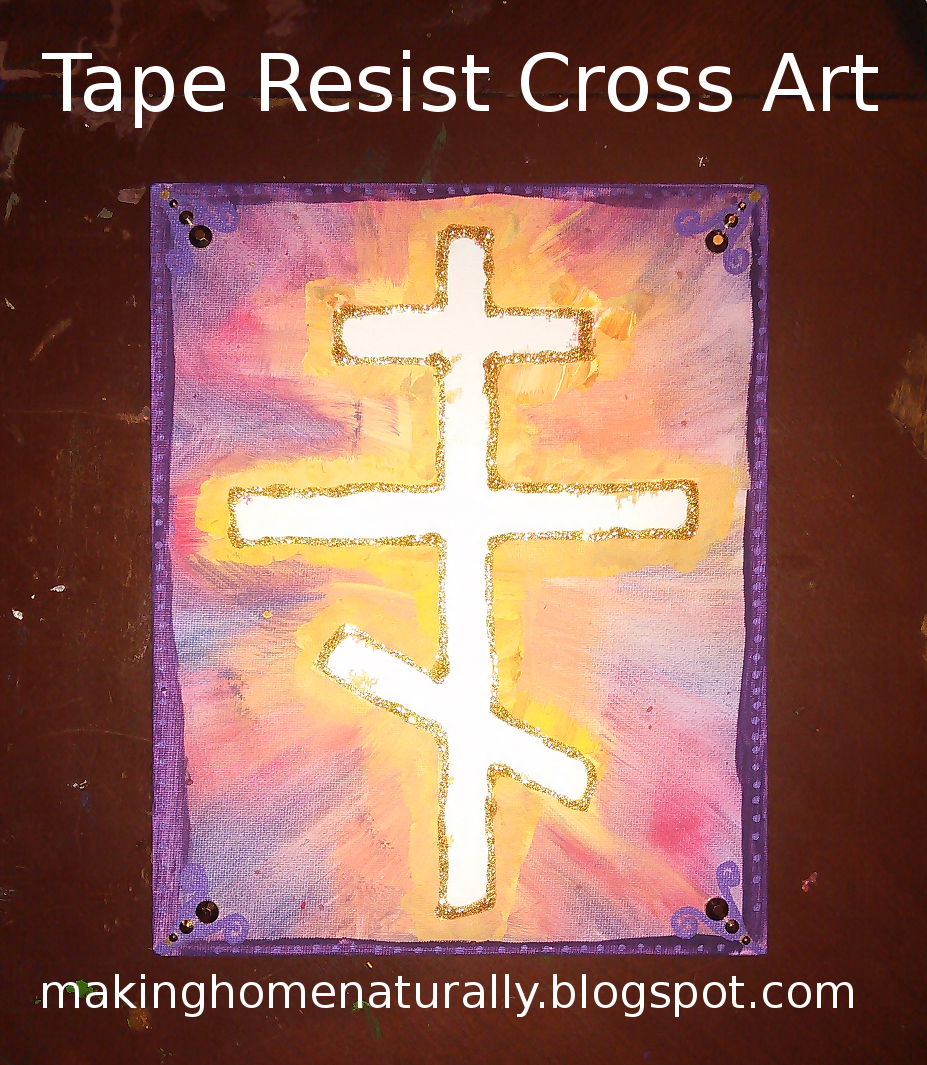 Tape Resist Watercolor Cross – Mommisadventures