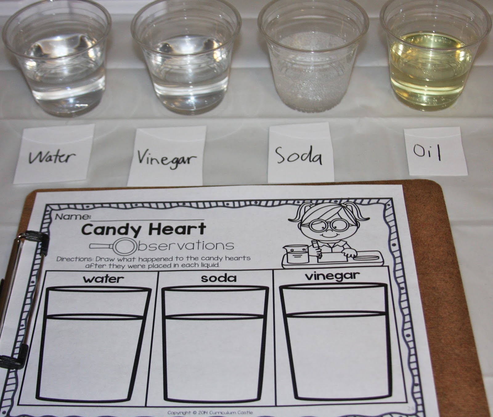A Learning Journey E is for Experiments With Candy Hearts