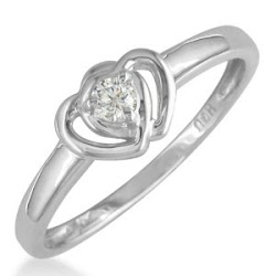promise rings silver heart diamond girlfriend sterling 07ct cheap