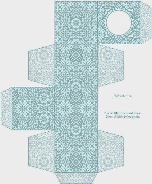 Cajas Cubo con Diseño de Flores para Imprimir Gratis. 