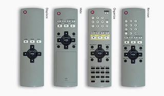 4 remote controls illustrating 4 design strategies