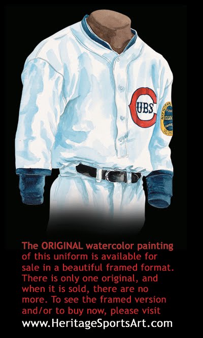 MLB Chicago Cubs 2016 uniform original art – Heritage Sports Art