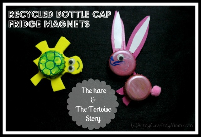 recycled bottle cap animal fridge magnet