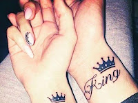 Relationship King And Queen Finger Tattoos