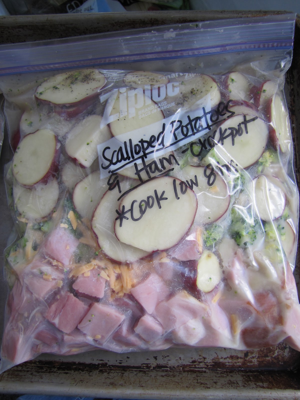 EatYourHeartOut Scalloped Potatoes & Ham (Crockpot Freezer Meal)