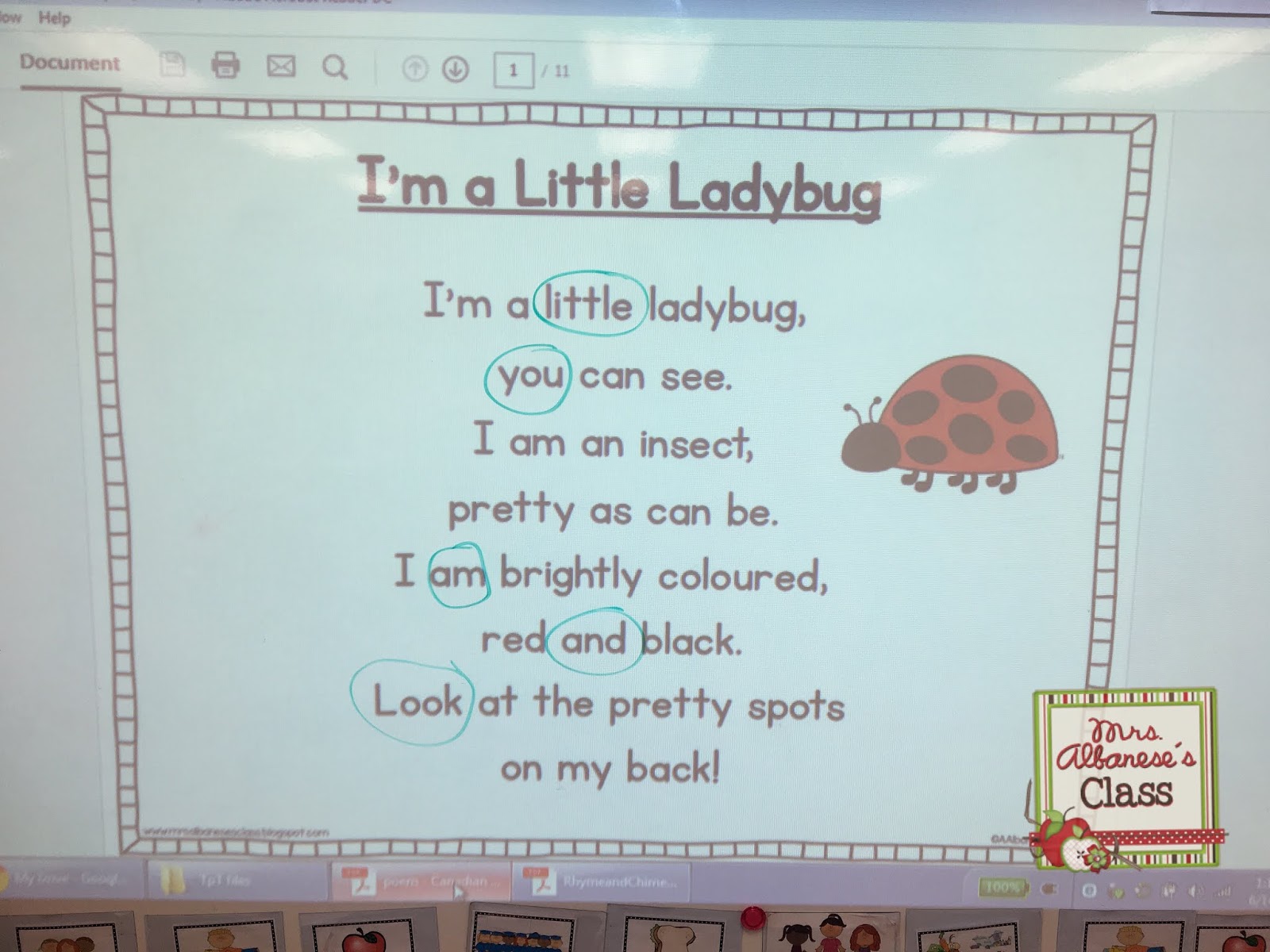 Interactive Pocket Chart {Poem Builder} FREEBIE! Mrs. Albanese's