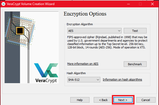 encryption option