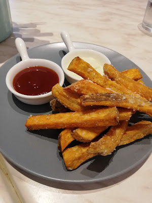 Sweet Potato Fries with Lime Aioli (and ketchup)