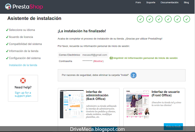 DriveMeca instalando y configurando ecommerce PrestaShop en Linux