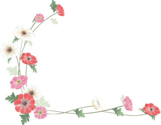 Realistic Flowers: Free Scrapbooking Corners for Weddings