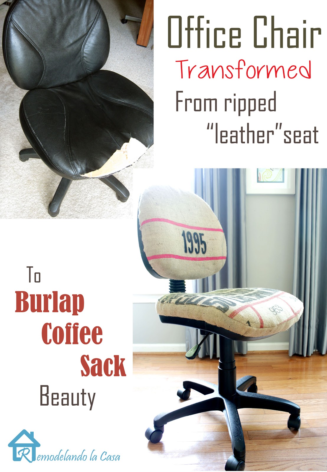 Office Chair Makeover Remodelando la Casa