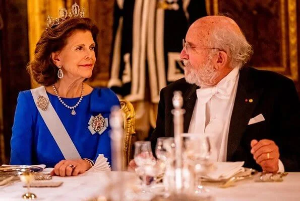 Queen Silvia wore a gown by Georg and Arend. Princess Madeleine wore a gown by Ida Sjöstedt. Princess Sofia wore a gown by Ida Lanto