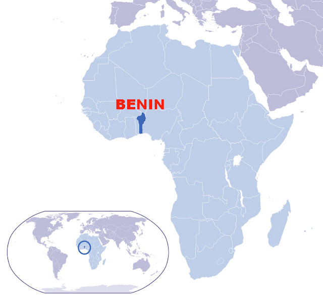 Gambar Peta lokasi negara Benin