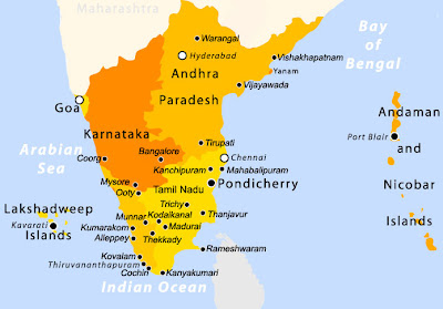 Tourist Map Of South India