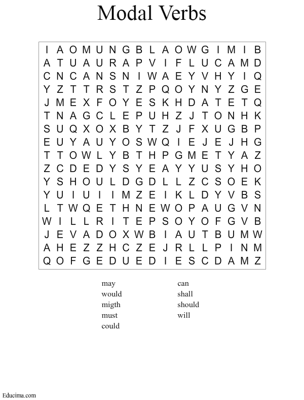 Modal Verbs Letter soup of Modal Verbs