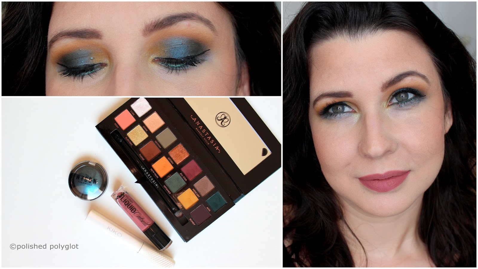 Makeup │ Look in teal and mustard yellow [Monday Shadow Challenge] / Polished Polyglot