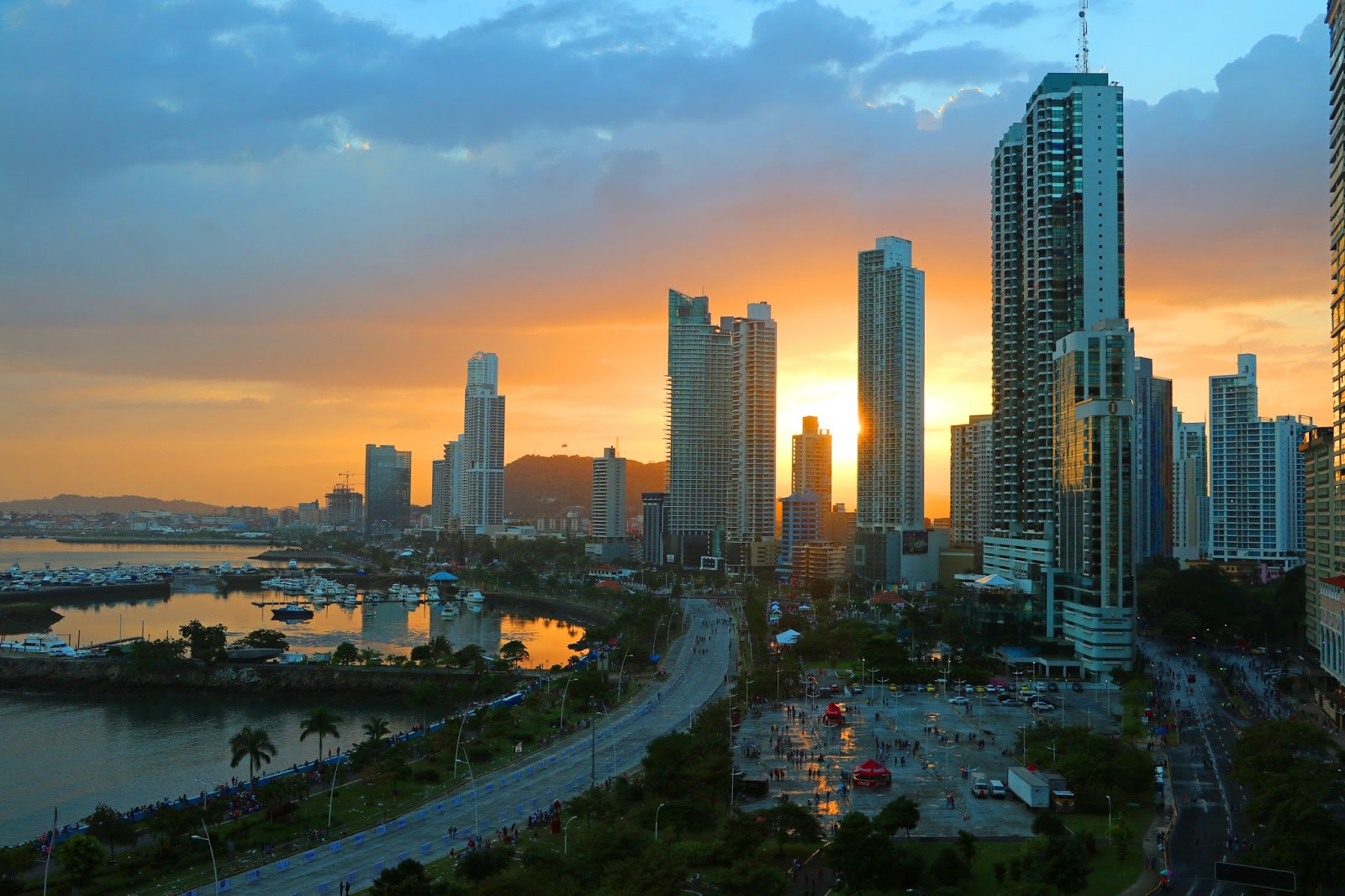 Beautiful sunset at Panama City