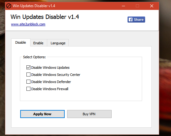 Disable Windows 10 updates