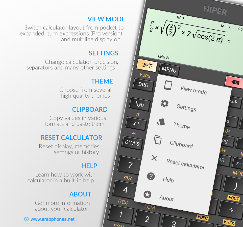 تحميل الآلة الحاسبة العلمية HiPER Calc Pro 4.4.2 مجانا للأندرويد