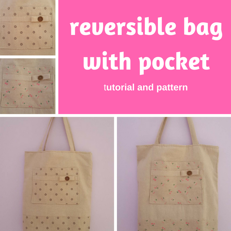 Reversible bag with pocket tutorial & pattern Keeping it Real