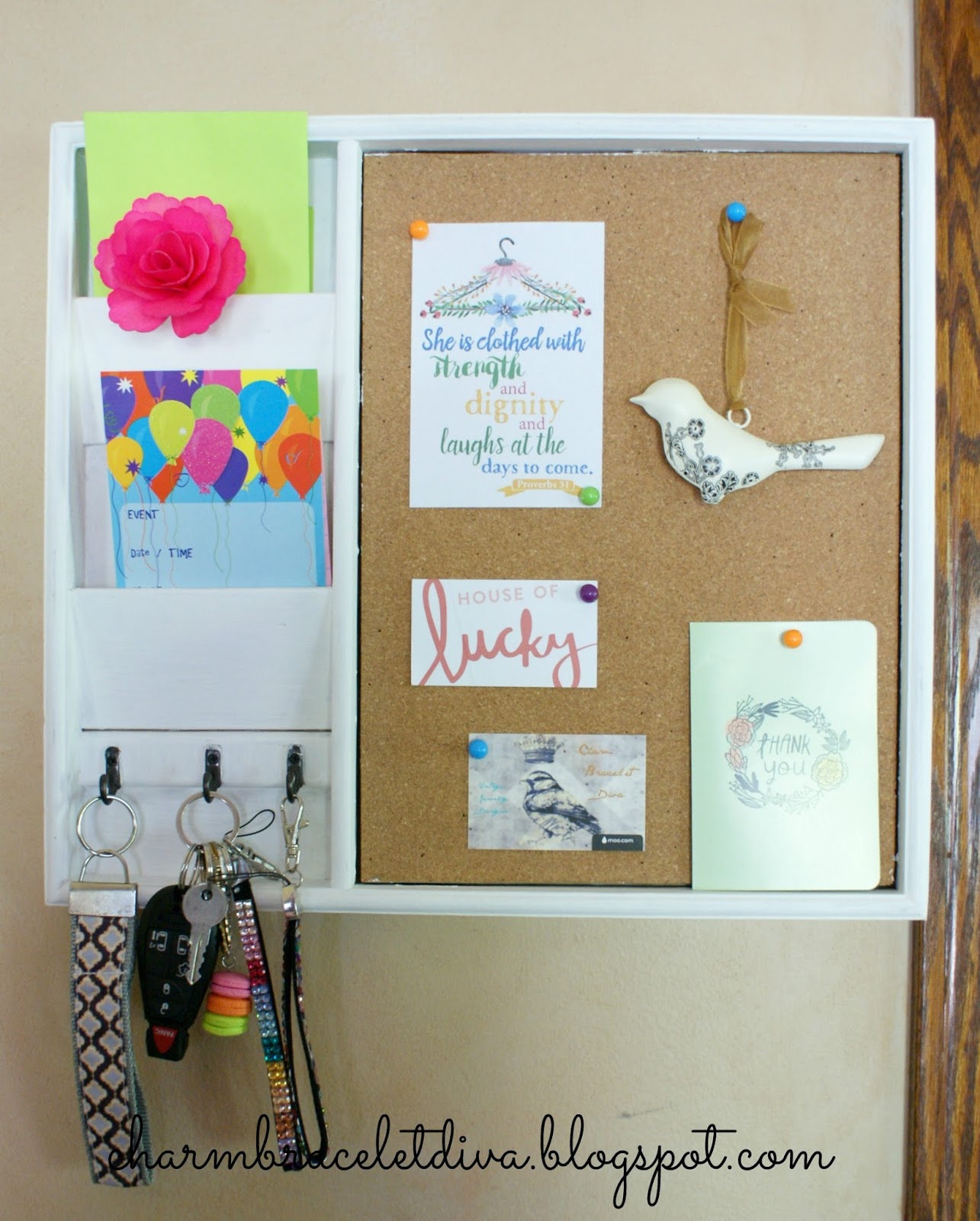 Our Hopeful Home Frugal Flip Mini Memo Board/Mail Organizer