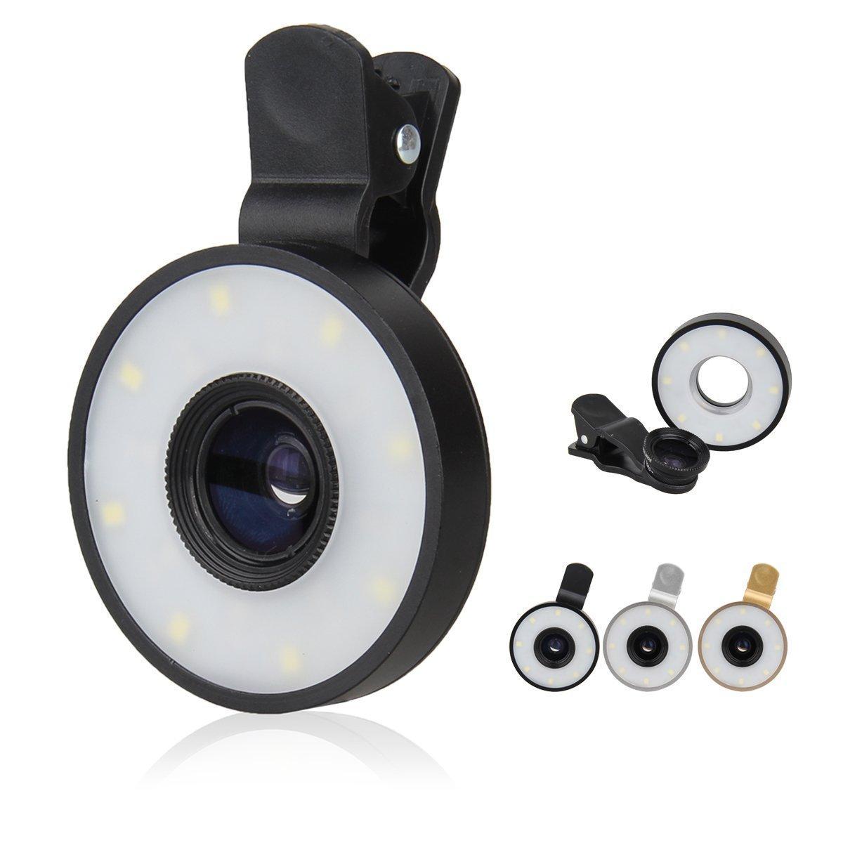 WE SUPPLY WHAT YOU NEED 6 IN 1 UNIVERSAL MOBILE CAMERA LENS KIT WITH LED SELFIE FLASH LIGHT