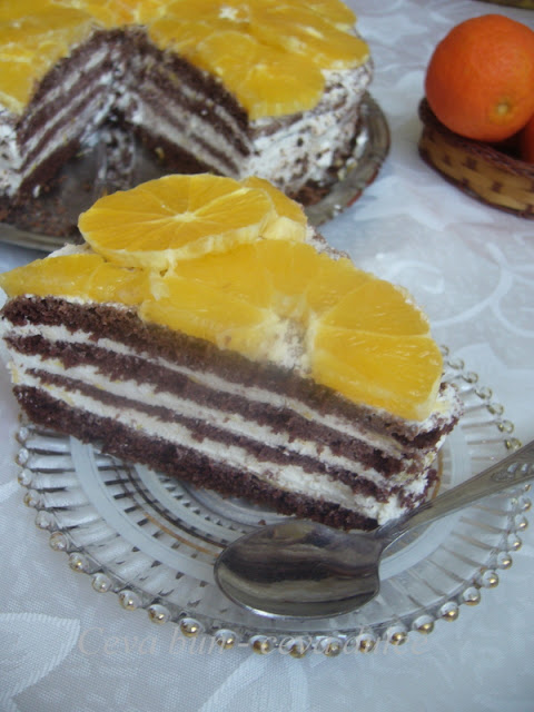 Tort de ciocolata cu crema de portocale