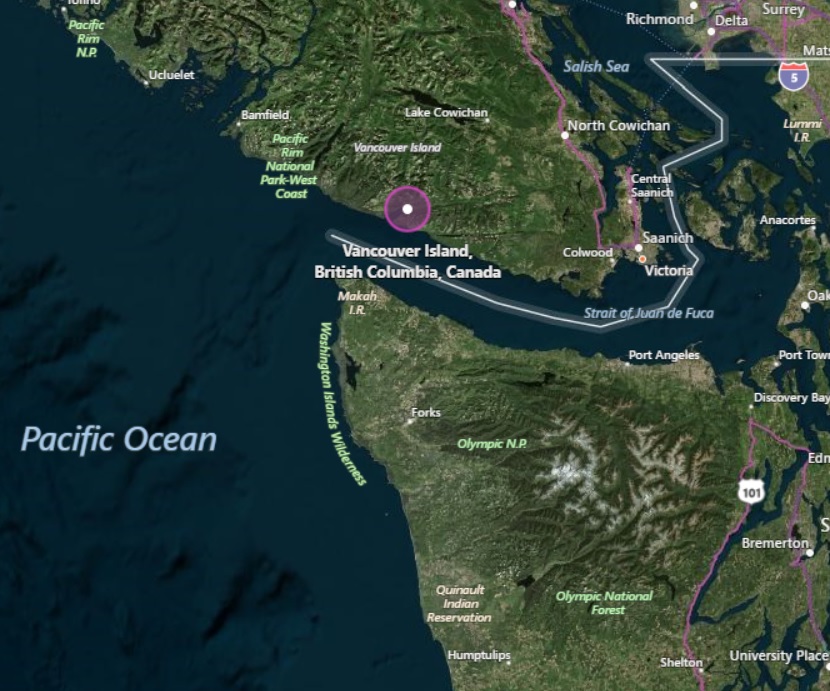 Vancouver Island on the move: Episodic Tremor and Slip event feared after more than 150 tremors hit the island in the last 24 hours Naamloos
