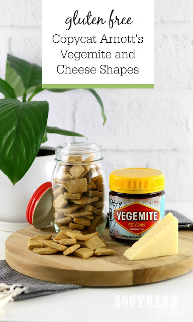 Copycat Gluten Free Arnott's Vegemite and Cheese Shapes Recipe - Gluten Free Cheesymite Crackers Recipe, egg free, gluten free, vegan friendly, low fat, clean eating recipe, healthy australia day recipes
